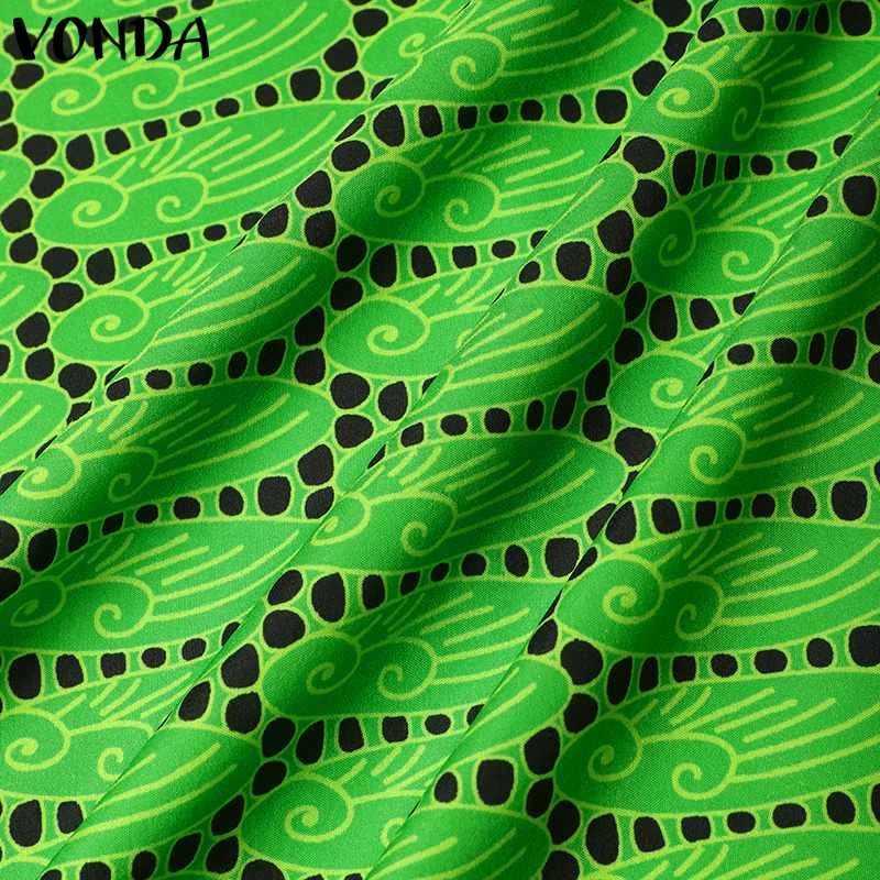 Summer Maxi Dress VONDA Sexy Bat-wing Sleeve Party Sundress 2024 Fashion Bohemian Printed Vestidos Casual Robe Oversized
