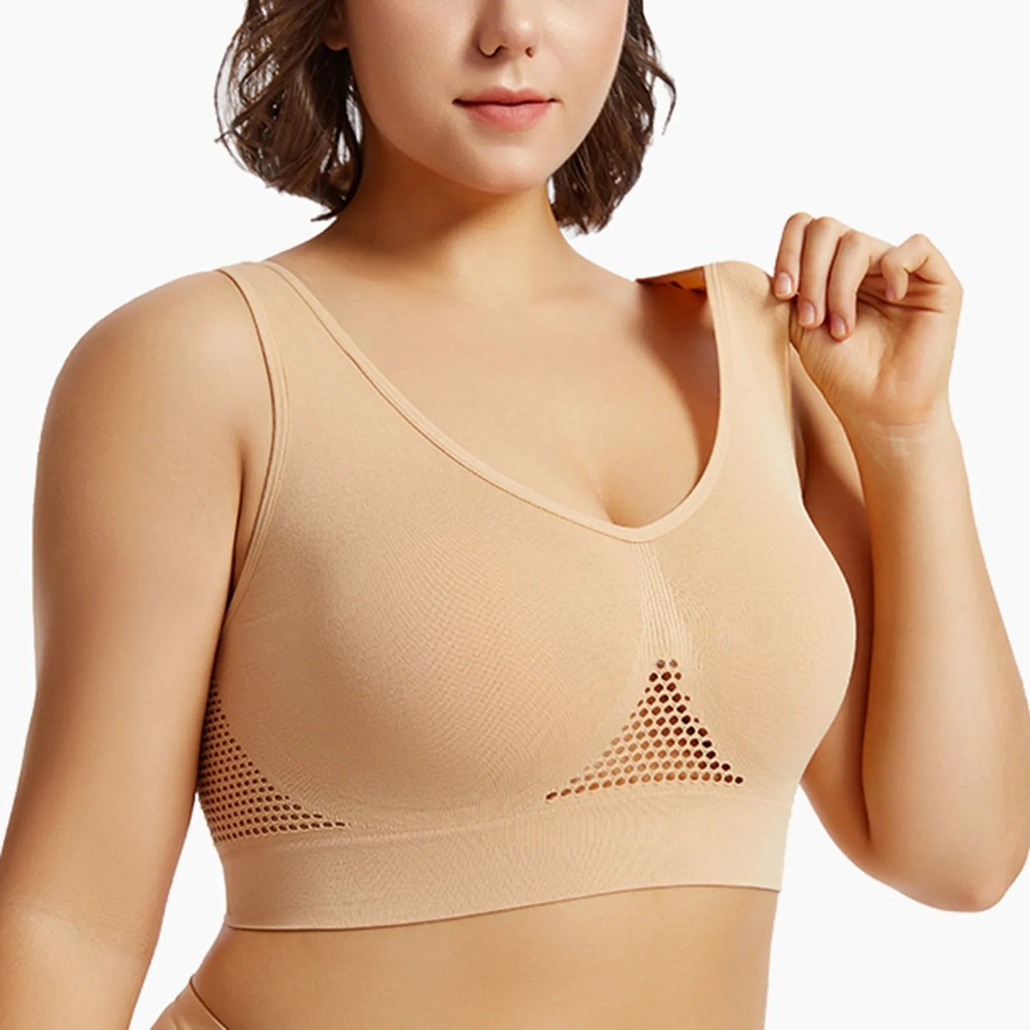 Women Large Size Bra Vest Daily Casual Running Fitness Yoga Beauty Tank Top Sports Vest Without Steel Rims Comfy Breathable Bra