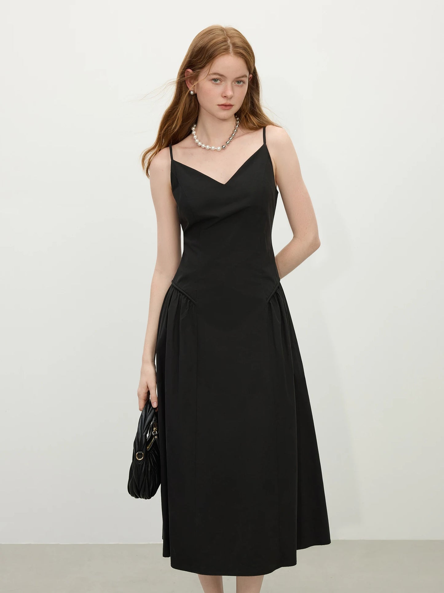 FSLE【4 Colors】Women Spring Strappy Dress 100% Cotton Temperament Simple A-LINE Dresses 2025 Spring White Dress 25FS11073