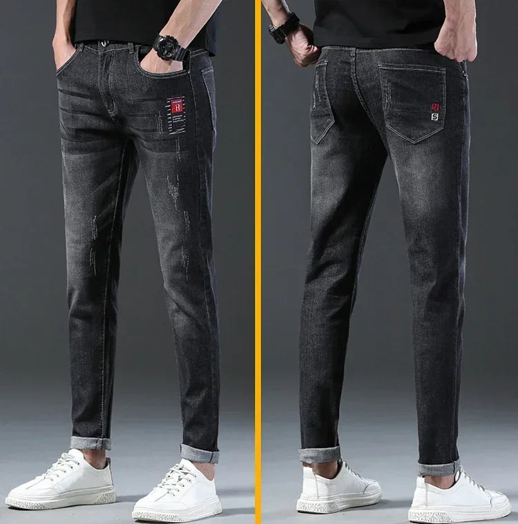 2024 New Men Spring and Autumn Korean Version Comfort Men Stretch Youth Slim Fashion Skinny Jeans Pants Designer Clothes