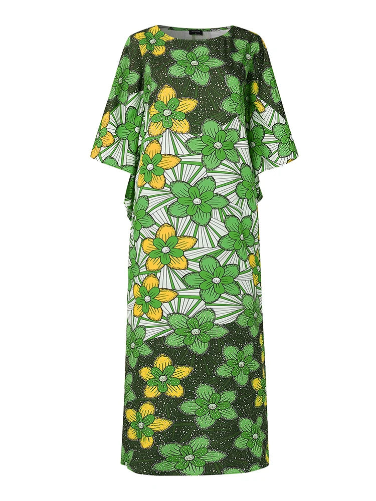 VONDA Women Summer Party Maxi Dress Bohemian Long Vestidos 2025 Vintage Printed Sundress Loose Casual O-Neck Robe Oversized
