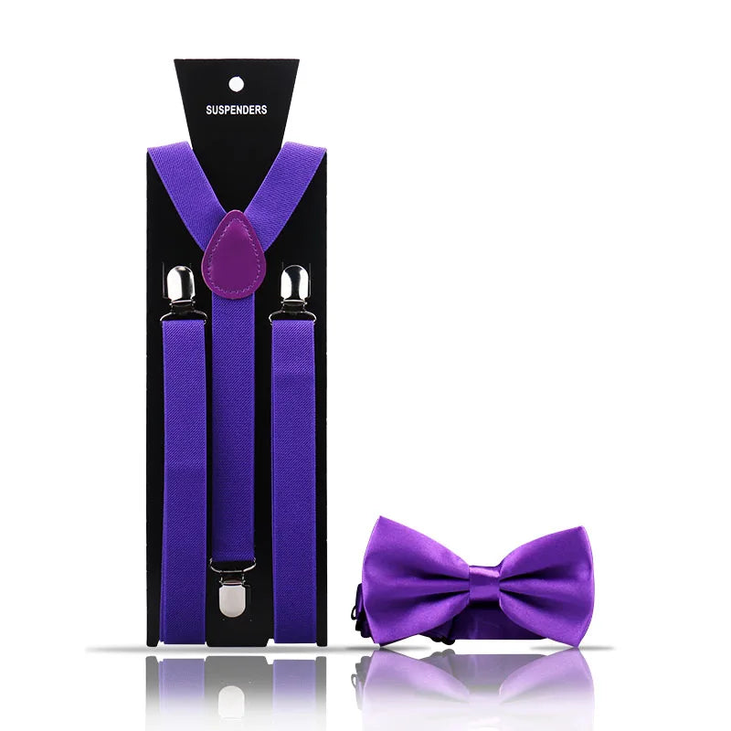 Elegant Fashion Adult Men's Suspenders And Bow Tie Two Pcs Set Harness Man For Pants Gentleman Suit Accessories Wedding Business