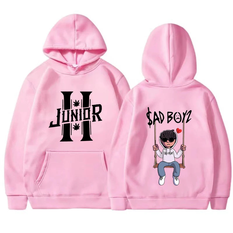 2024 Spring Men's Hoodies Junior H Sad Boys Harajuku Girls Hip Hop Pullover Fancy Music Gift Casual Loose Comfortable Sweatshirt