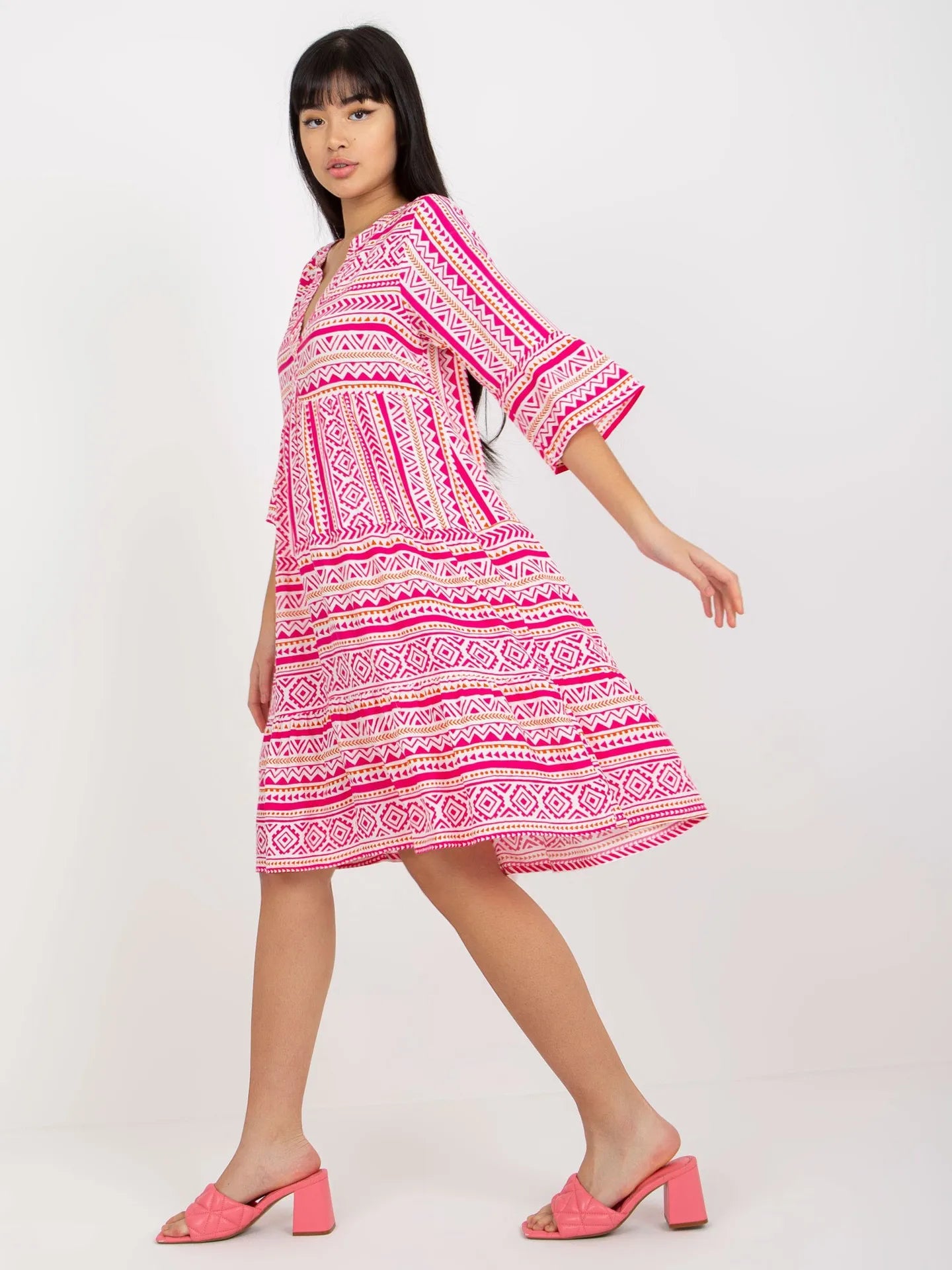 Women's Spring Summer Printed Dress Long Sleeve Flared Mid-Length Official Store Exclusive New Arrivals