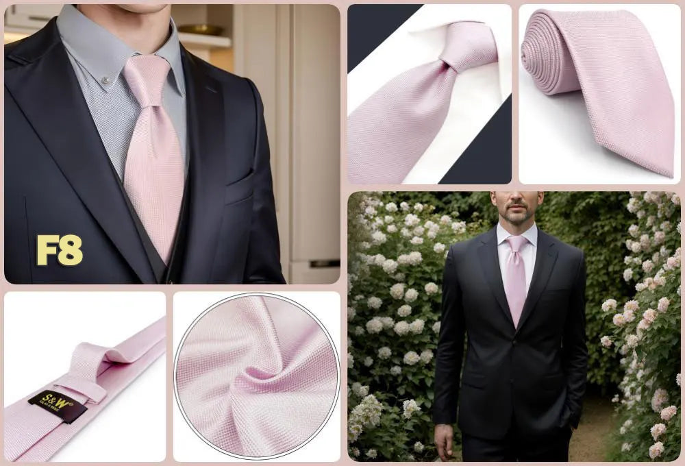 Red Pink Luxury Ties for Men Business Neckties Solid Blue Wedding Suit Formal Dress School Accessories Dropshipping