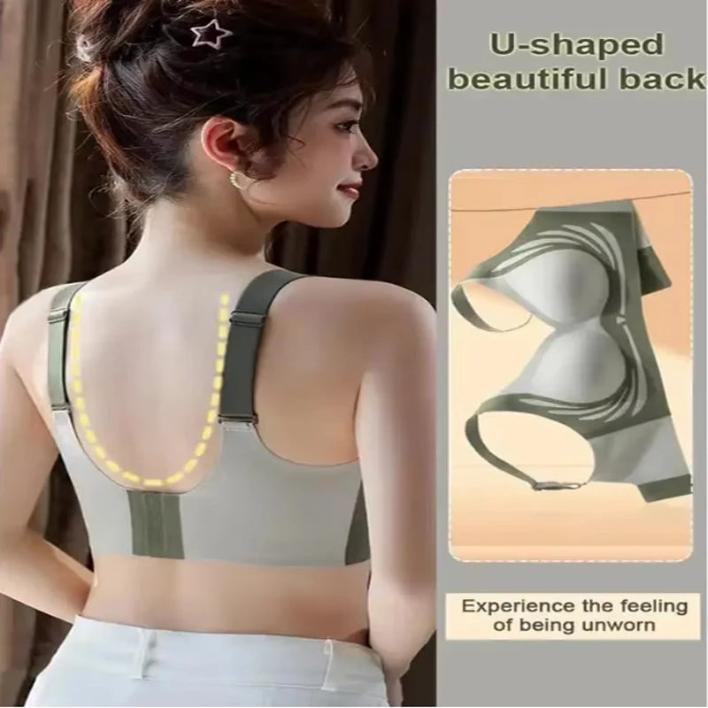 Super Gather Wireless Push-up Bra Women Gathered Up Soft Support Adjustable Underwear Anti-sagging Seamless Lift-up Bra