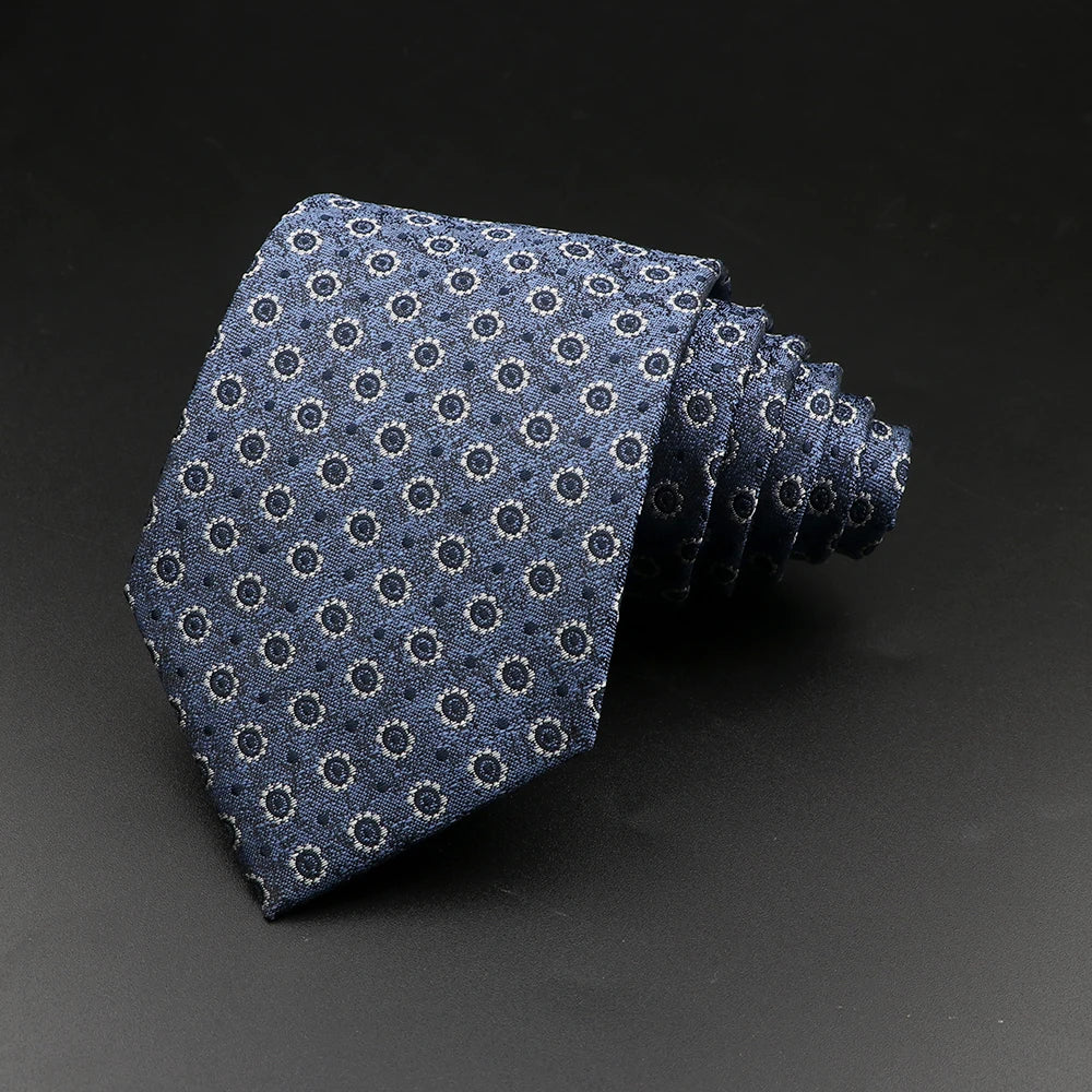 8 cm Tie Gravatas Newest Design Woven 8 cm Silk Necktie Wedding Business Suit Accessories Blue Man Dot Fit Group Party Office