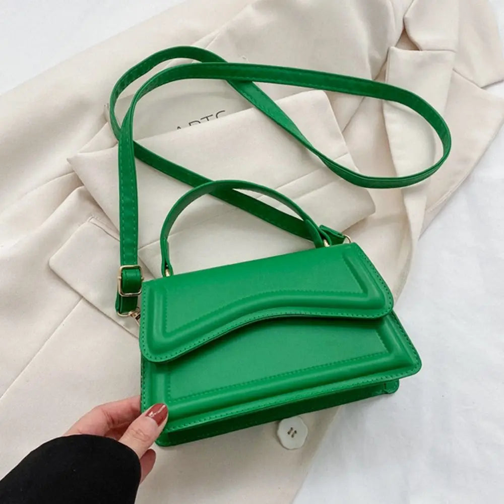 New Fashion Sling Shoulder Bag Trend PU Leather Messenger Handbags Solid Color Leisure Stylish Crossbody Bags For Women Girls