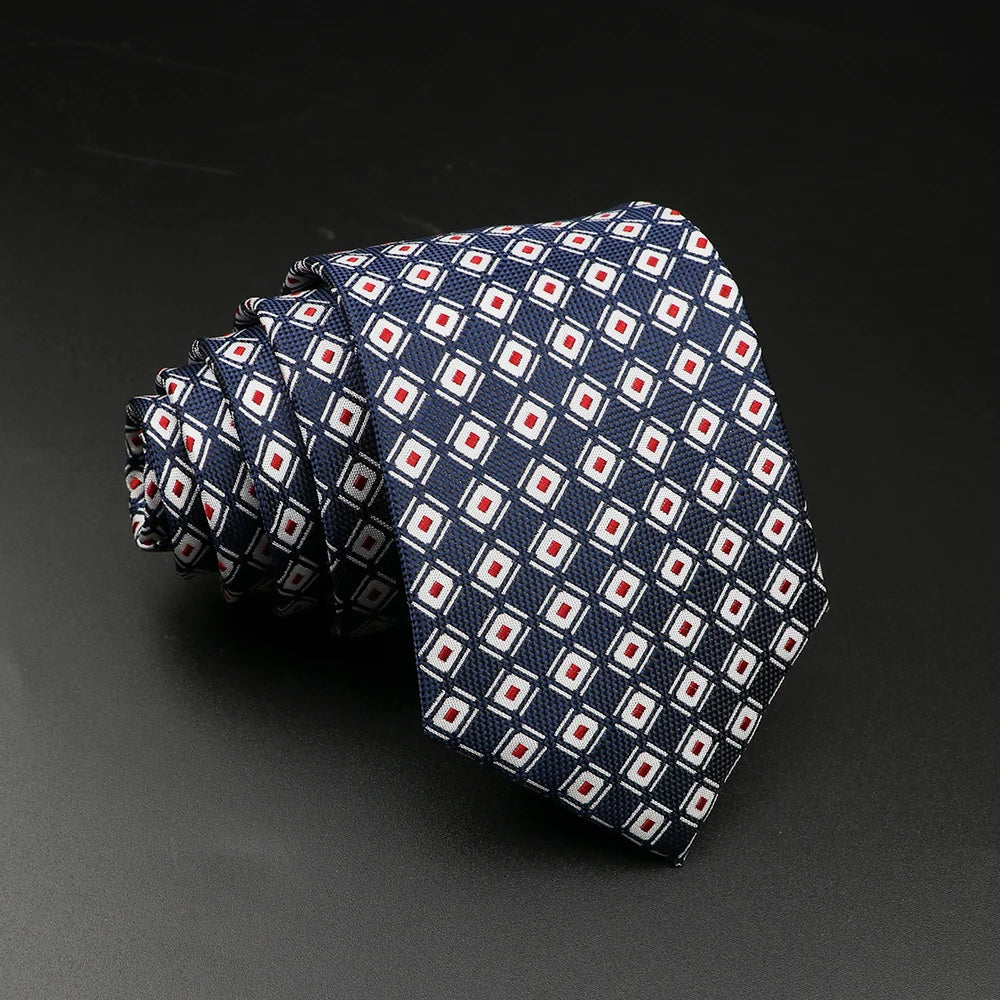 New Style Fashion Jacquard Floral Paisley Necktie Polyester Male Narrow Red Blue Tie Suit Shirt Gift For Men Accessory Gravatas