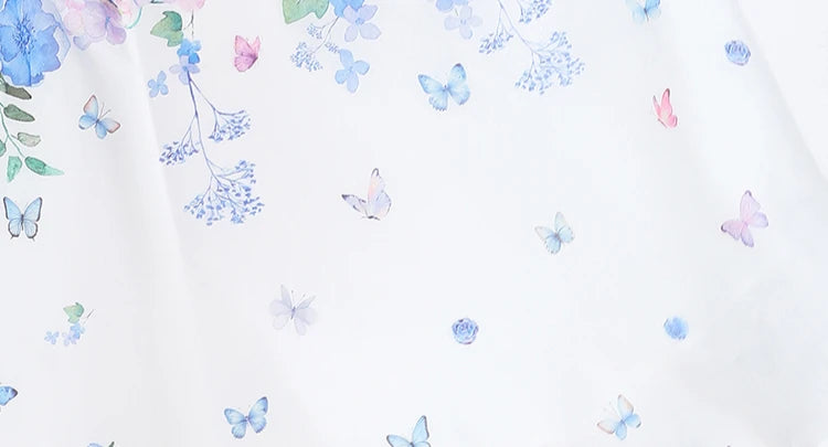 Summer French Floral Chiffon Dress Women Off Shoulder Slim High Quality Sheer Elastic Spring Vacation Print Ruffles Long Dresses