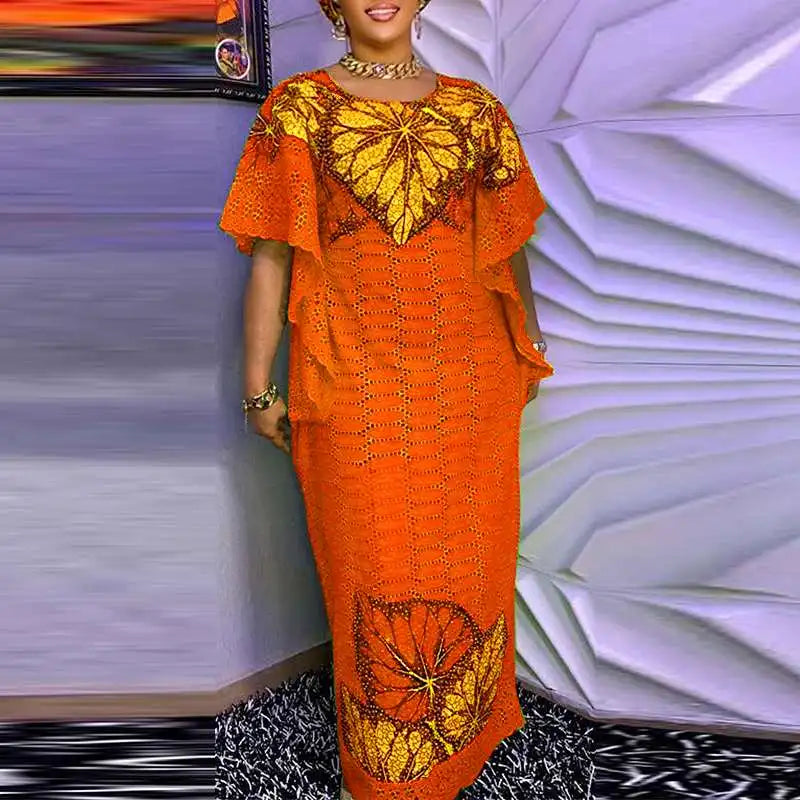 Summer Maxi Dress VONDA Sexy Bat-wing Sleeve Party Sundress 2024 Fashion Bohemian Printed Vestidos Casual Robe Oversized