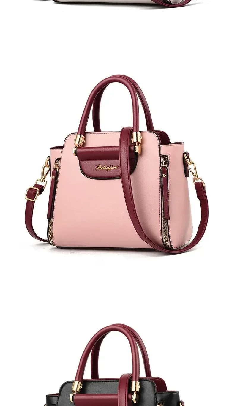 Fashion Color Contrast Handbag, Stitching Striped Crossbody Bag Women's Elegant Office & Work Purse