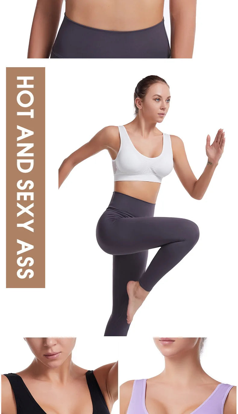 S-7XL Plus Size Grid Air Holes Bra sports without underwire Women's Underwear Shock-proof Yoga Running Brassiere Hollow out Vest