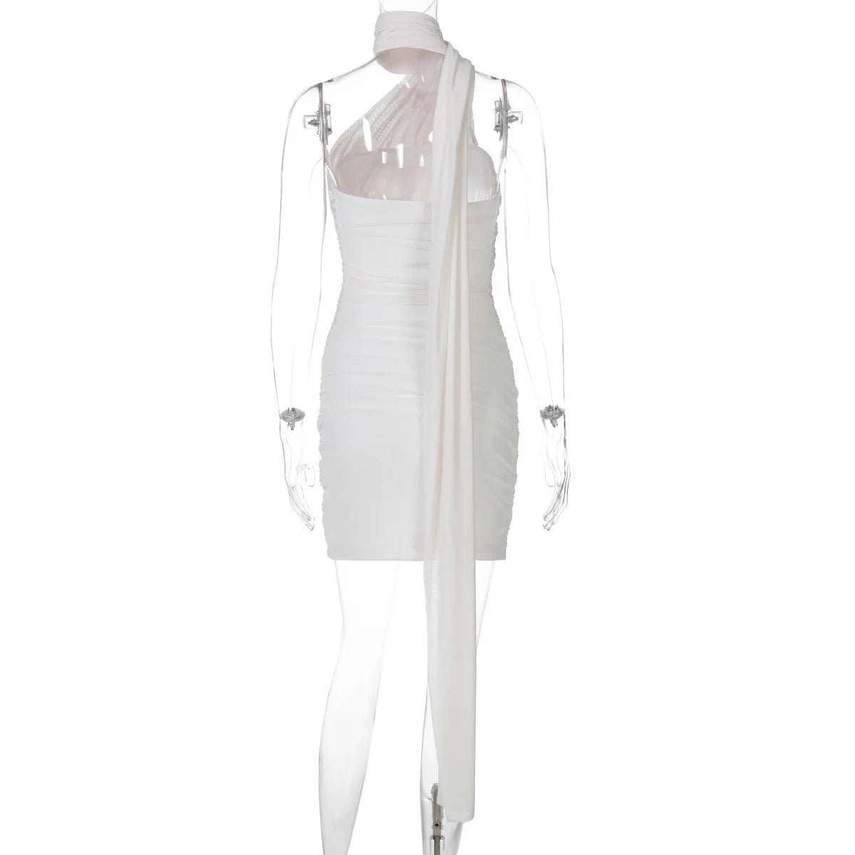 Tuularose Party Gathering Mini Dress Summer Sleeveless Backless Fluttering Mesh Dress Women's Sexy Fashion Wrap Mini Dresses