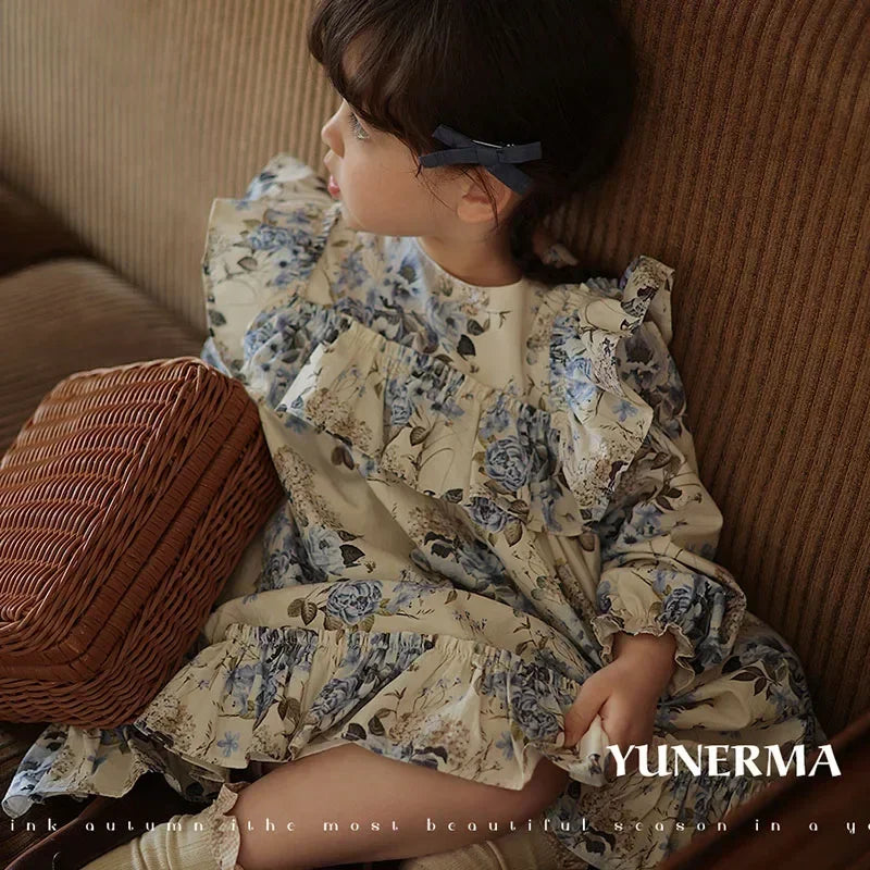 Girls Dress Autumn Spring New Long Sleeve Kids Dress Princess Dress Kids Clothes Vestido Flower Girl Dresses Clothing Wholesale