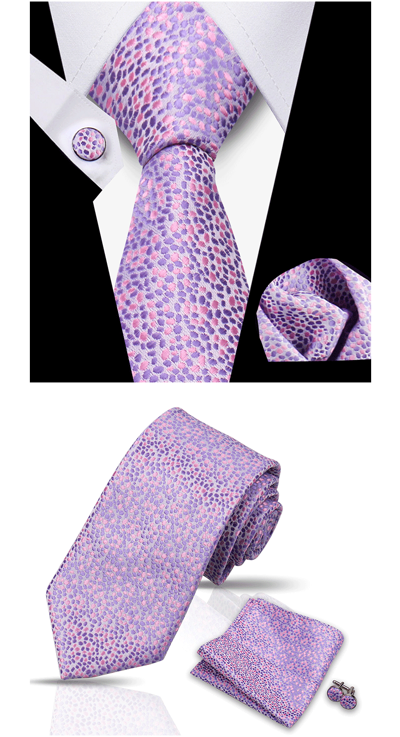 Tie For Men Classic Plaid Handkerchiefs Red Necktie Cufflinks For Men Blouse Business Wedding Accessories Women Collar Man Gift