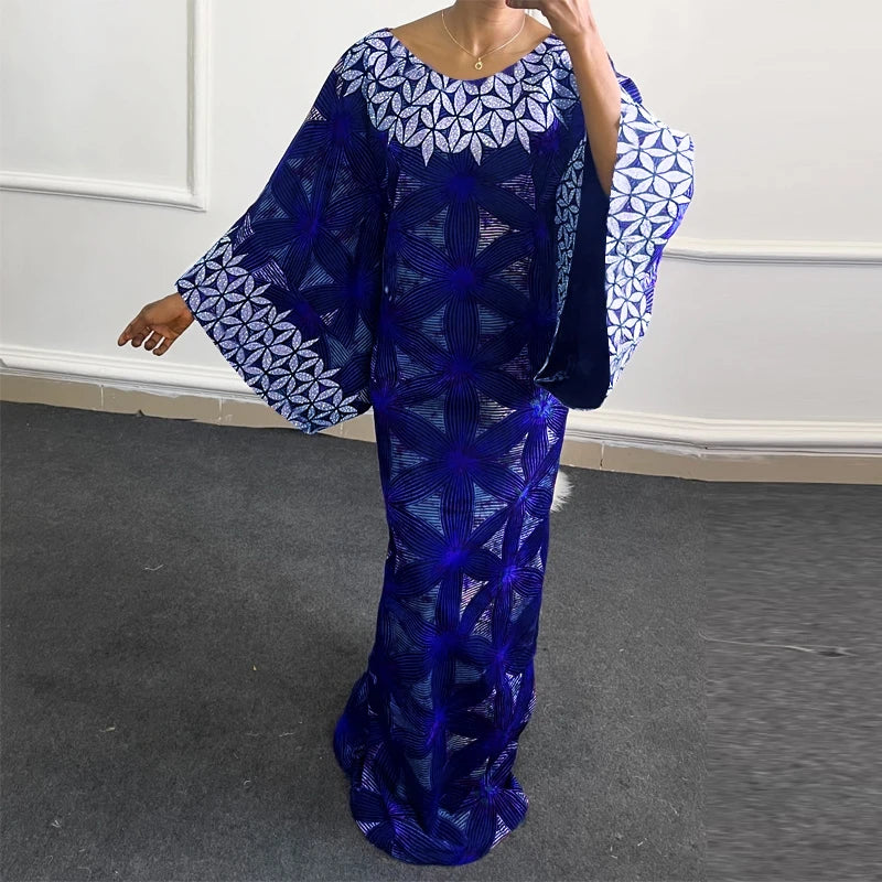 Plus Size 5XL VONDA Women Bohemian Printing Maxi Dress 2025 Vintage Sundress Casual 3/4 Sleeve Party Robe Loose O-Neck Vestidos