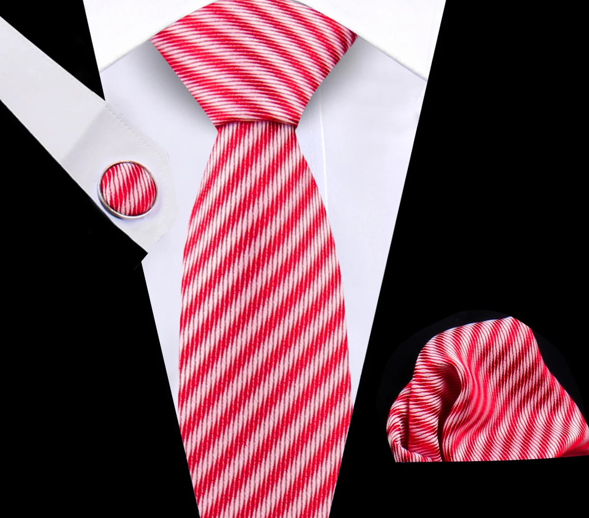 Luxury Plaid Tie For Mens Necktie Handkerchief Pocket Square Cufflinks Set Jacquard Woven Ties Wedding Business Accessories
