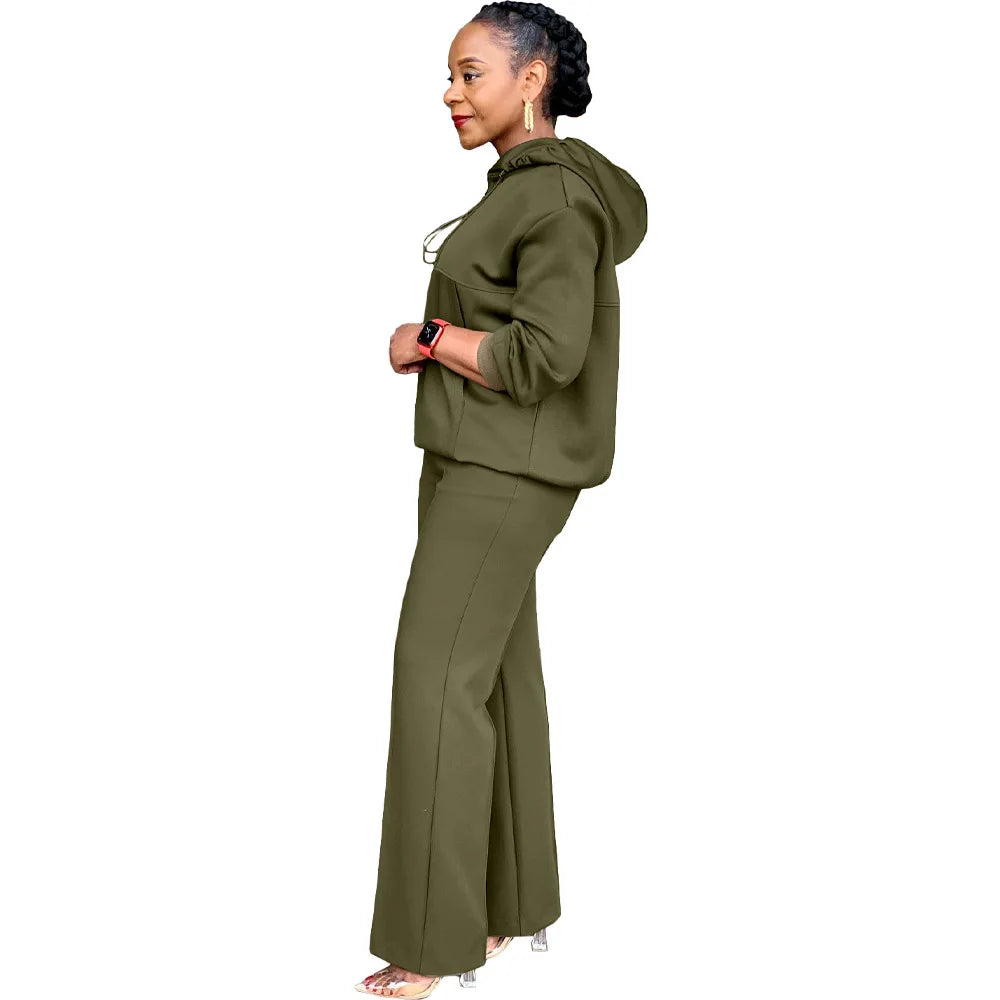 CM.YAYA Long Sleeve Women Set Loose Long Sleeve Hoodies Pant Suits 2024 Spring 2 Two Piece Sets Sporty Tracksuits Street Outfits