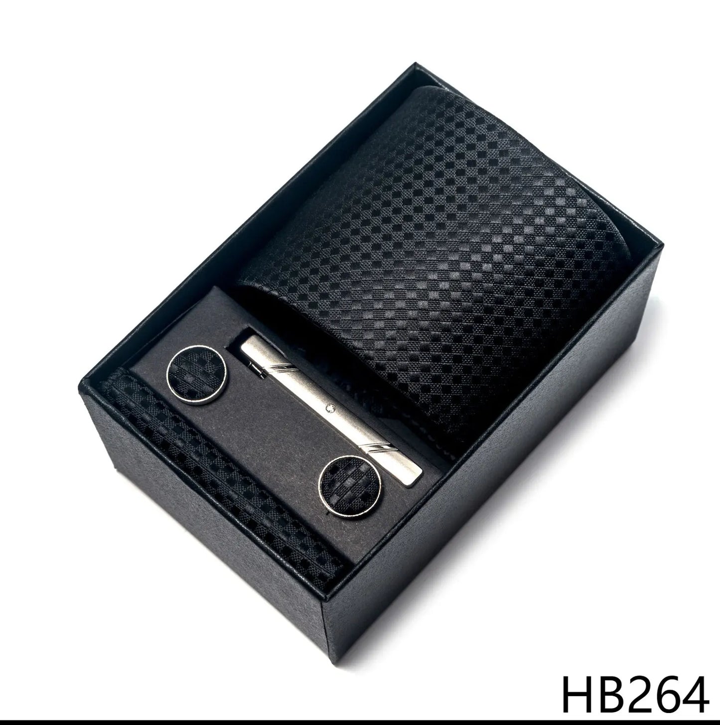 Luxury Brand 8 cm Tie Handkerchief Cufflink Clip Set For Men Wedding Gravata Suit Accessories Holiday Gift Box