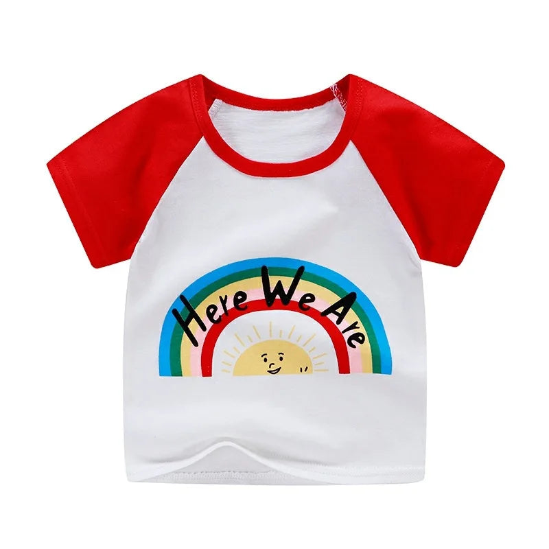 Children's Clothing T-Shirt Kids Clothes Boys Girls Summer Cartoon Tops Short Sleeve Clothes 100% Cotton Baby Clothing
