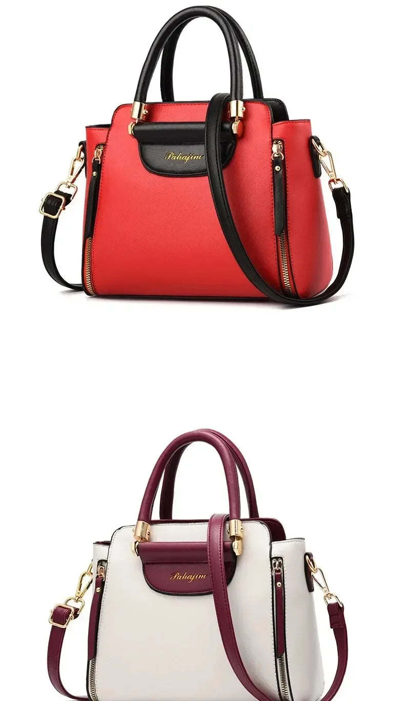 Fashion Color Contrast Handbag, Stitching Striped Crossbody Bag Women's Elegant Office & Work Purse