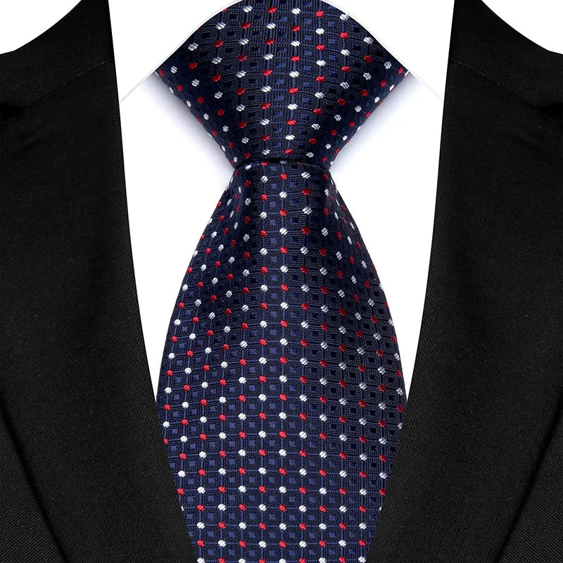 Luxury 8CM Mens Ties Polka Dot Necktie Formal Classic Business Necktie Jacquard Woven Neck ties For Men Groom Wedding Party