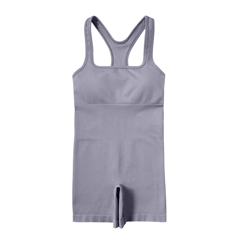 Seamless Bodysuiyts for Women Contracted Tummy Control Rompers Sexy Sleeveless Backless Yoga Sets Jumpsuits Women's Clothings