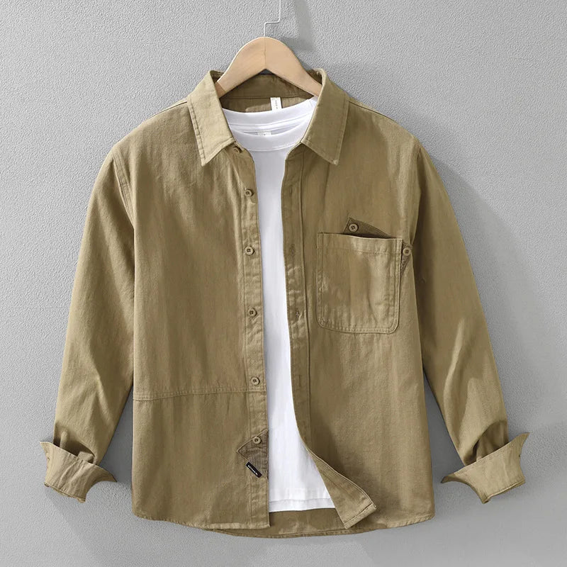 2025 New Spring Japan Workwear Long Sleeve Shirts 100% Cotton Fashion Versatile Artistic Casual Loose Tops Men Drop Shipping