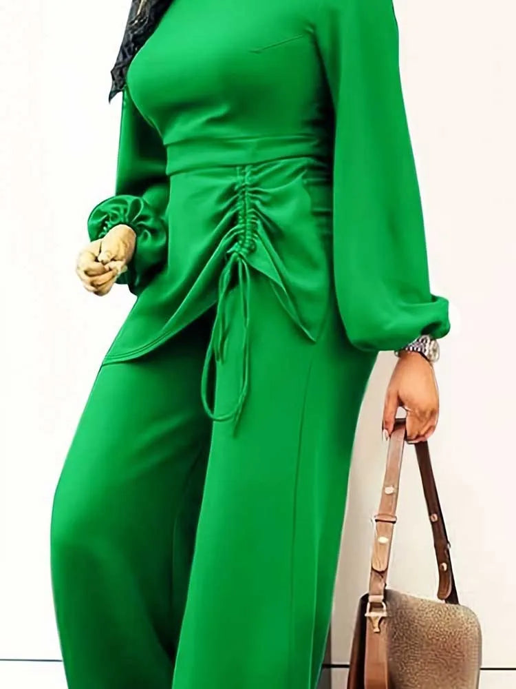 Draped Jumpsuit Plus Size Women Clothing 3xl 4xl Autumn Long Sleeve Casual Jumpsuit Solid Color Elegant Full Length Jumpsuits