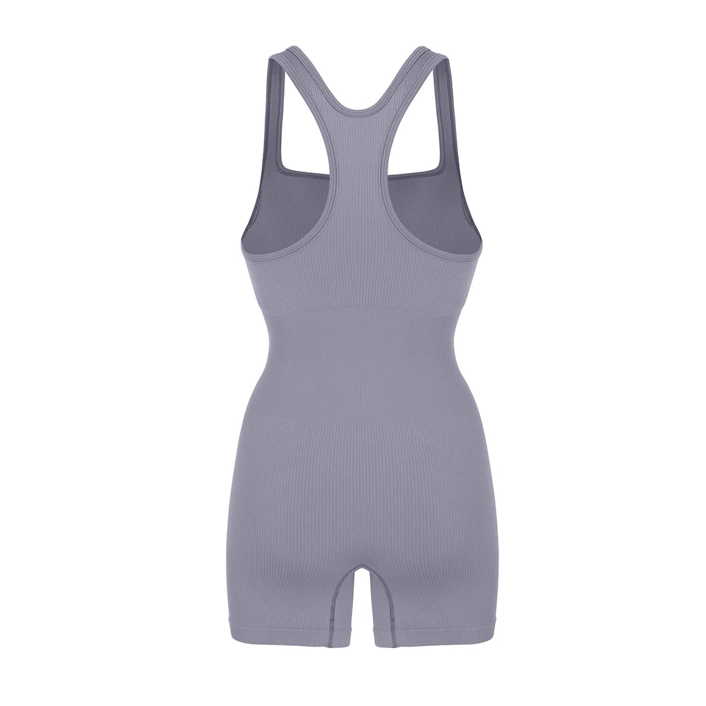 Seamless Bodysuiyts for Women Contracted Tummy Control Rompers Sexy Sleeveless Backless Yoga Sets Jumpsuits Women's Clothings