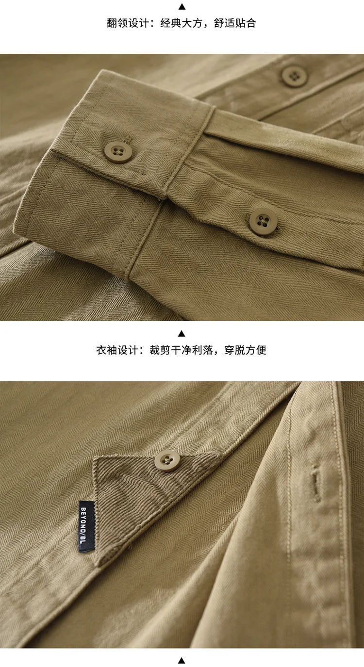 2025 New Spring Japan Workwear Long Sleeve Shirts 100% Cotton Fashion Versatile Artistic Casual Loose Tops Men Drop Shipping