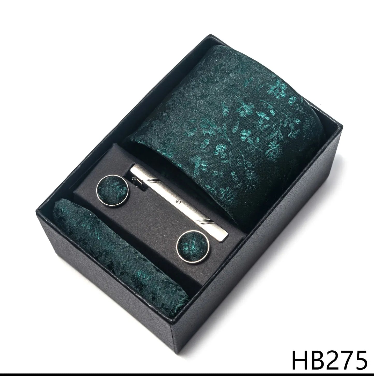 Luxury Brand 8 cm Tie Handkerchief Cufflink Clip Set For Men Wedding Gravata Suit Accessories Holiday Gift Box