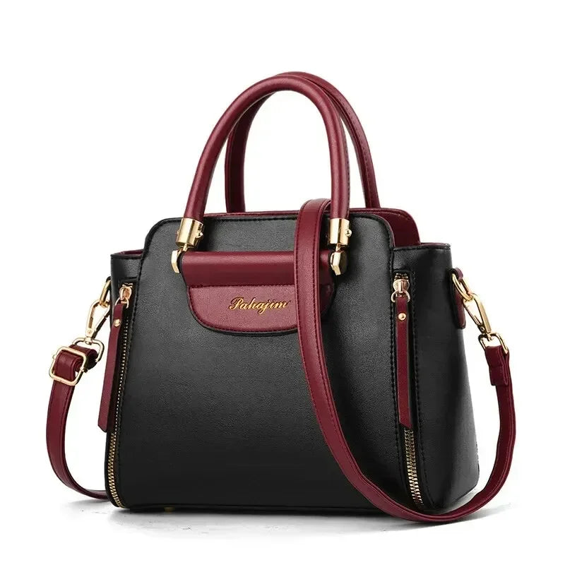 Fashion Color Contrast Handbag, Stitching Striped Crossbody Bag Women's Elegant Office & Work Purse