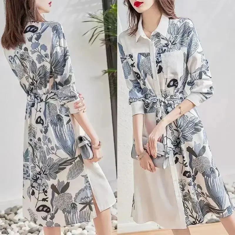 Midi Spring Autumn Women's Long Sleeve Dresses New In Female Dress Features Retro Harajuku Winter 2025 Fashion One-piece Full G