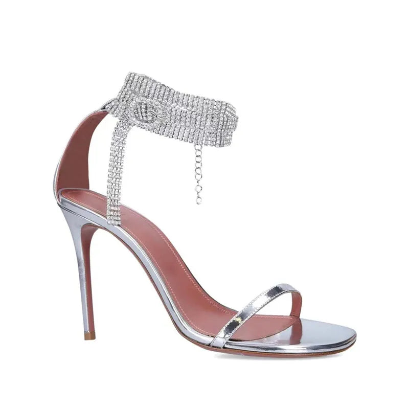 Clearance!!! Luxury Rhinestones Transparent PVC High quality Women Pumps Sandals Fashion Summer Stiletto High heels Party Shoes