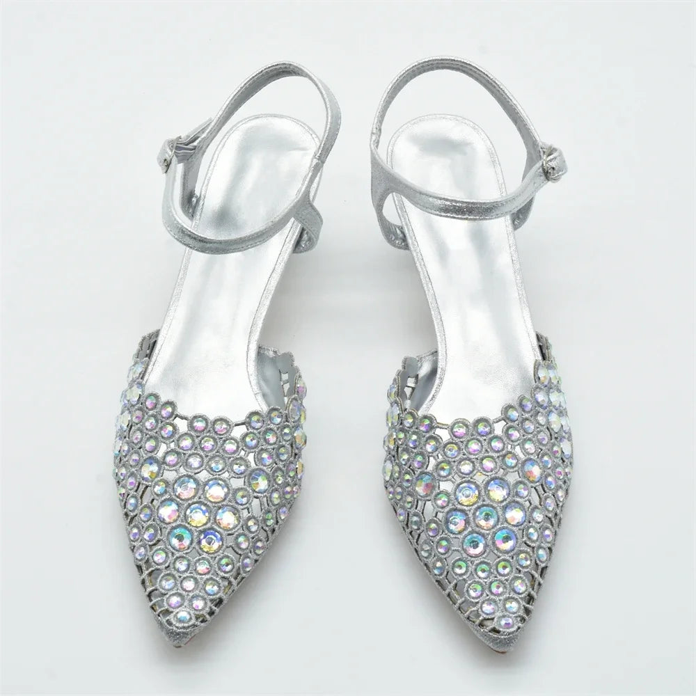 Hot Selling Pointed Toe Ladies Shoes Matching Bag Set for Nigeran Wedding Party Pumps Shoes for Women 2025 Designer Luxury