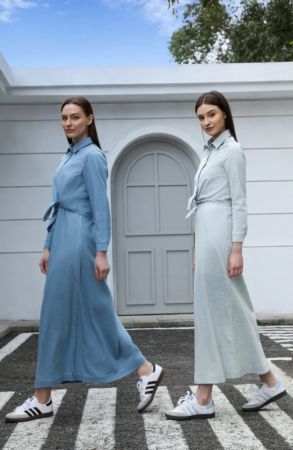 AP SS25 Women Lightweight Denim Wrap Blouse & Slip Dress