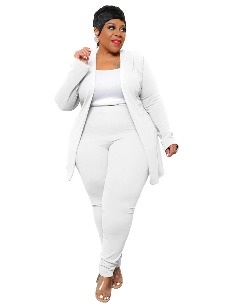 Wmstar Plus Size Two Piece Outfits Women Matching Suit Solid Top Leggings Pants Sets Casual Fall Winter