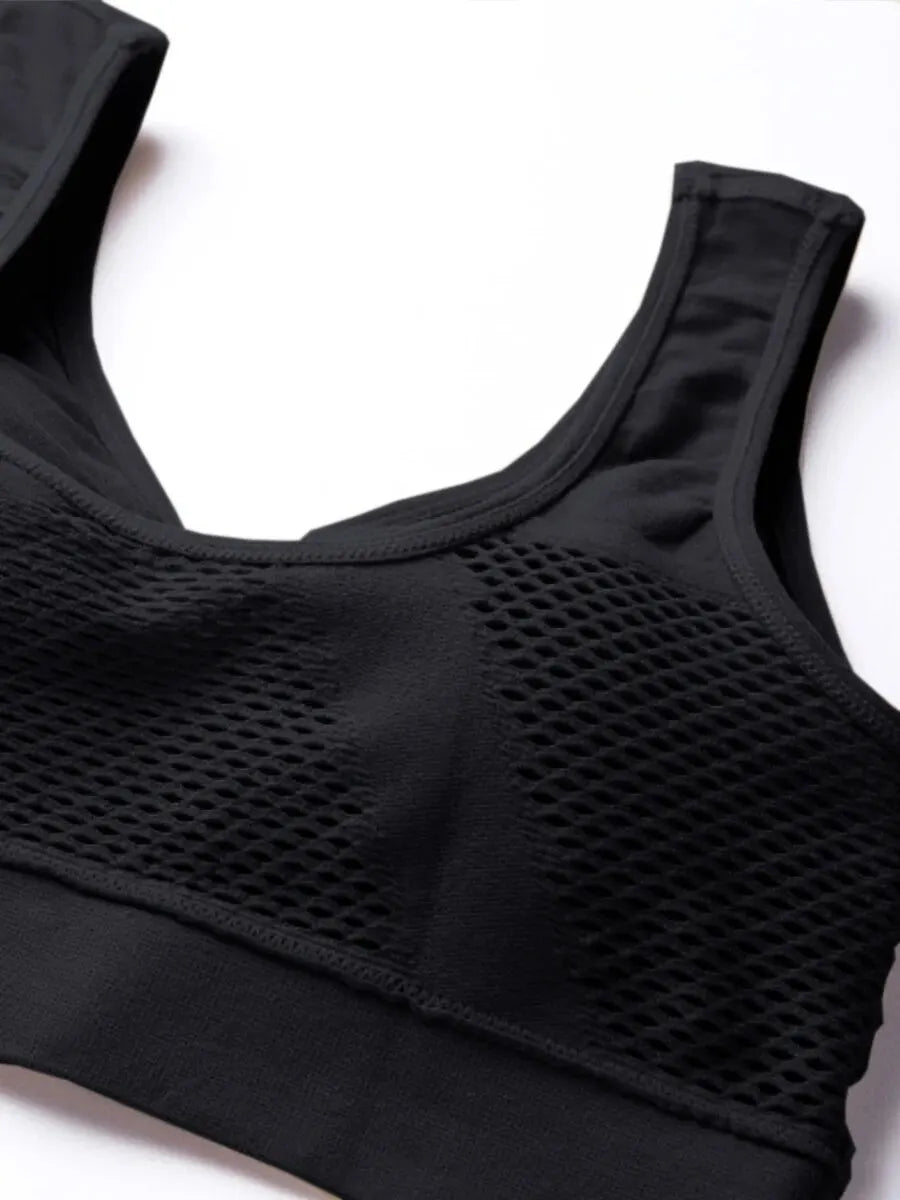 Seamless Mesh Women Sports Bras Fitness Gym Running Underwear Shockproof Bra Wireless 6XL Plus Size Crop Top Breathable Yoga Bra