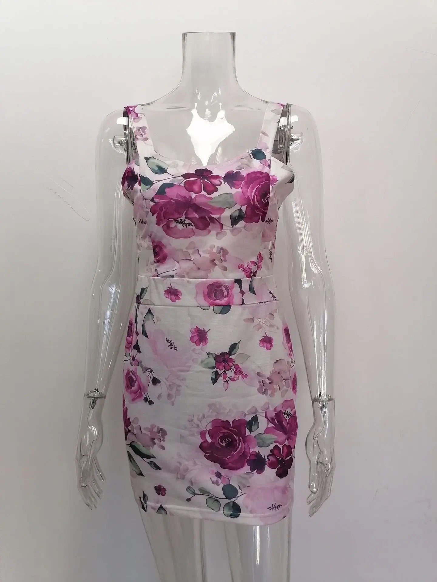 Spring Summer Printed Mini Dresses For Women Sleeveless Hollow Out Package Hip Slim Short Dress Fashion Night Club Party Vestido