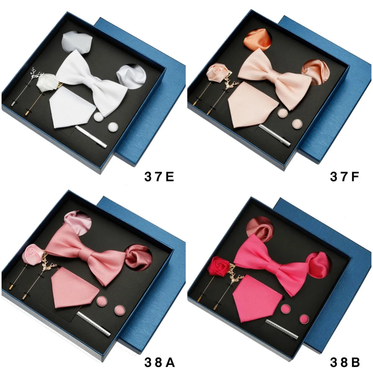 Men Tie Silk Necktie Man Bowtie Hanky Brooches Cufflinks And Tie Clip For Men Accessories Red Burgundy Wedding Tie Gifts Set