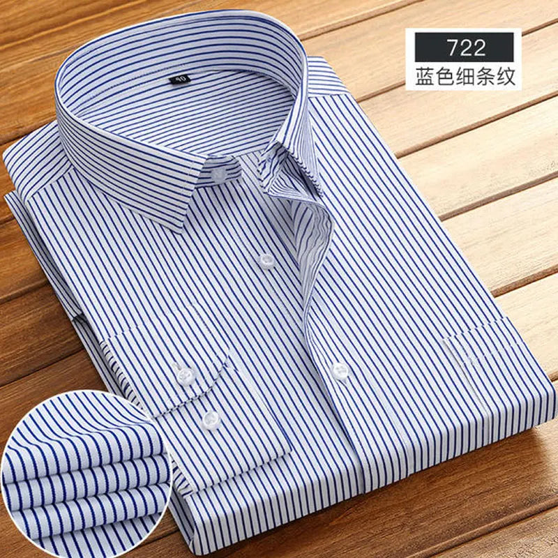 Men's long-sleeved shirt Spring summer business casual cotton non-ironing high quality breathable fashion stripe new