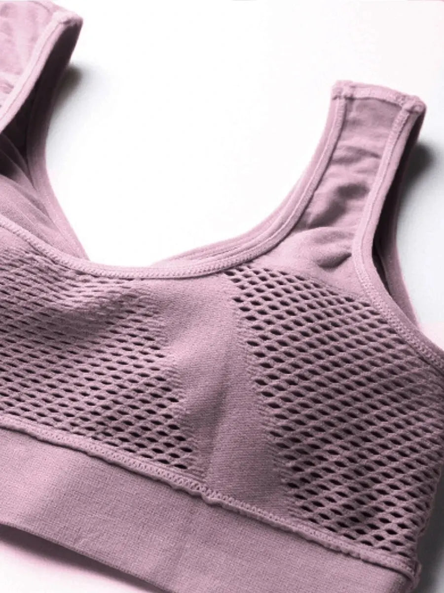 Seamless Mesh Women Sports Bras Fitness Gym Running Underwear Shockproof Bra Wireless 6XL Plus Size Crop Top Breathable Yoga Bra