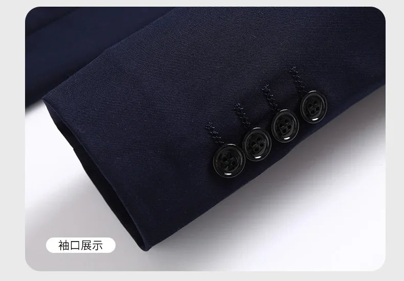 Blazer New Men's Fashion Business Solid Color British Style Professional Work Groom Wedding Dress Best Man Blazer Jacket