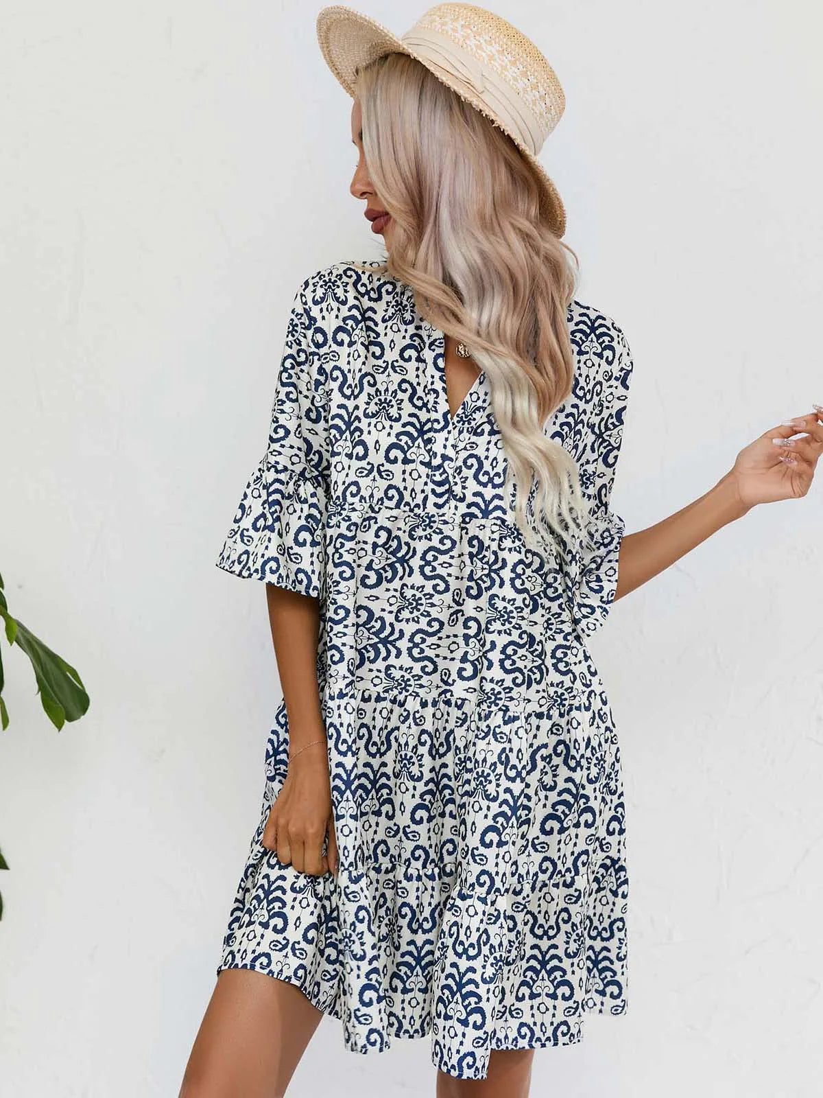 Women's Spring Summer Printed Dress Long Sleeve Flared Mid-Length Official Store Exclusive New Arrivals