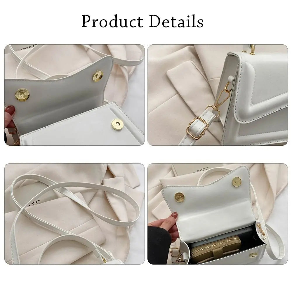 New Fashion Sling Shoulder Bag Trend PU Leather Messenger Handbags Solid Color Leisure Stylish Crossbody Bags For Women Girls