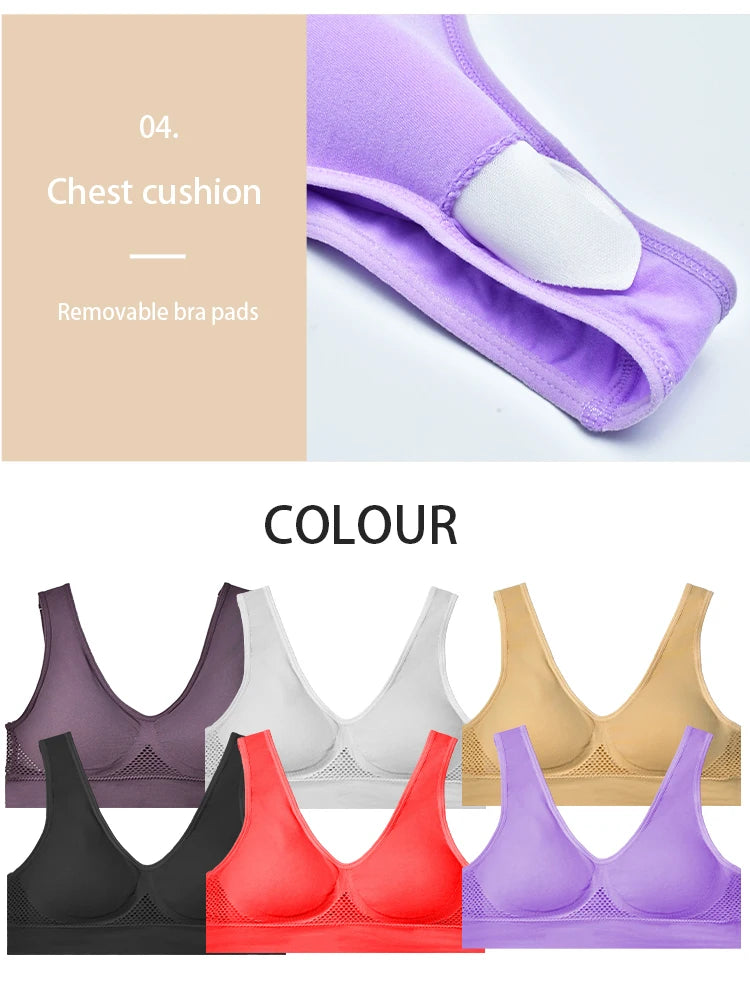 Women Large Sports Bra No Steel Ring Seamless Bra Anti Sagging Gathering Bralette Pad Gym Runing Bras Yoga Vest Underwear S-6XL