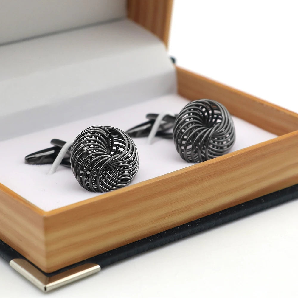 iGame Fashion Knot Cuff Links Quality Brass Material Woven Ball Design Cufflinks For Wedding Men