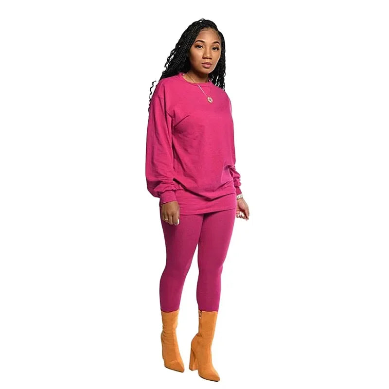 two piece set women 2 piece set stacked leggings clothes for women outfits stacked pants tracksuit female fall clothes 2024